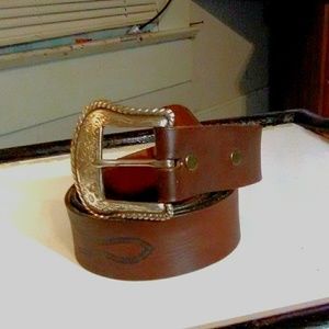Vintage Western Buckle, Name Plate Belt, Men's 38
